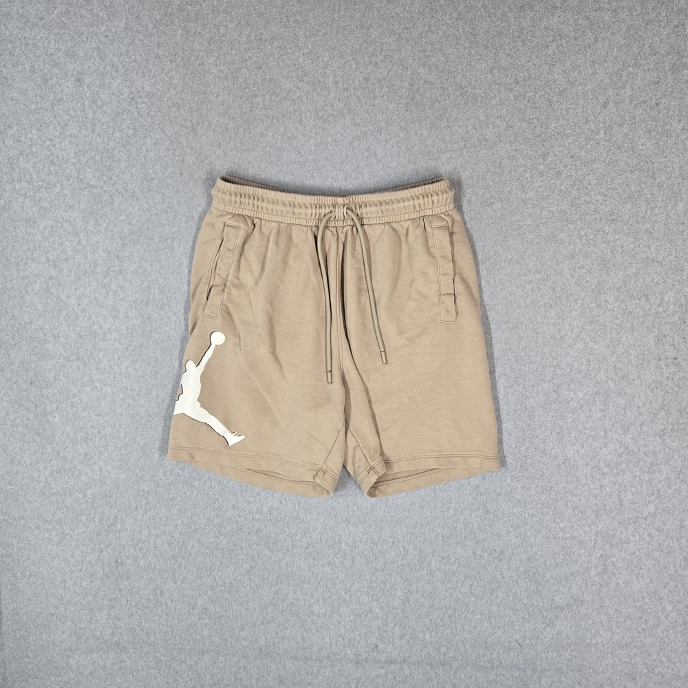 Jordan Men Shorts M Tan Activewear Shorts Sweat Jumpman Logo